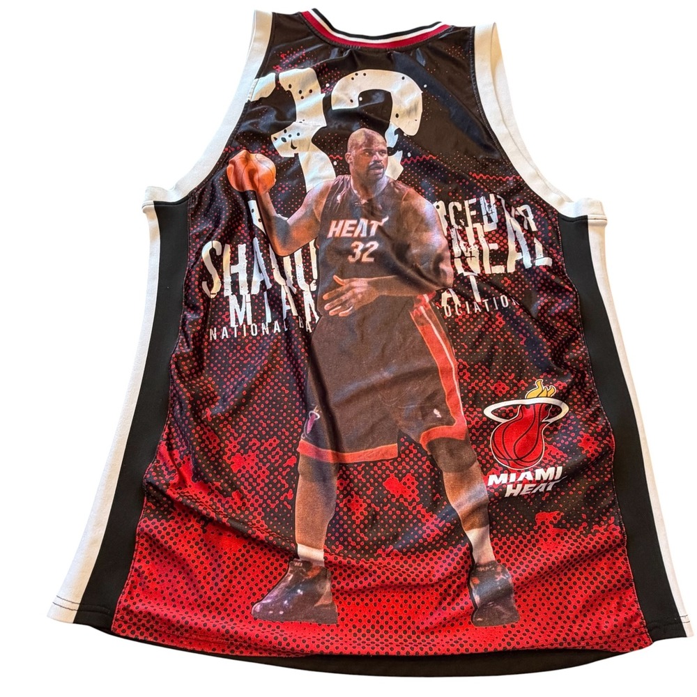 Majestic NBA Shaquille O'Neal Miami Heat Jersey Y2K Streetwear All Over Print XL